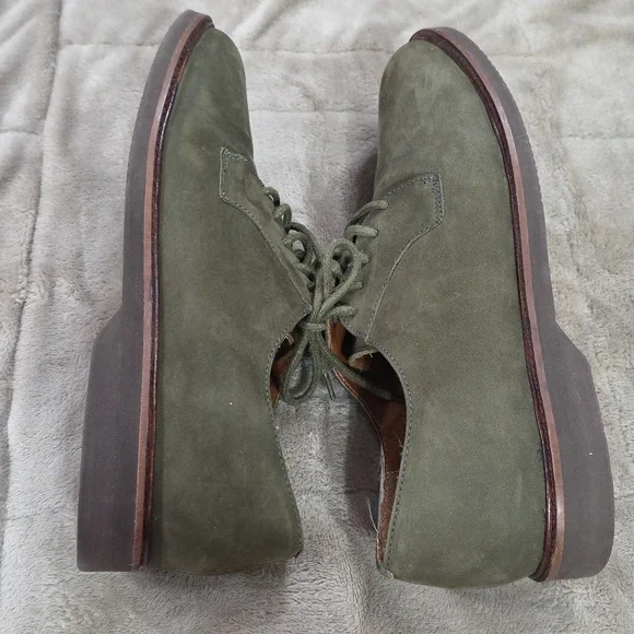Gap Men's? Suede Leather Casual Dress Shoes Olive Green Laces Sz 9 EUC READ - Picture 7 of 10